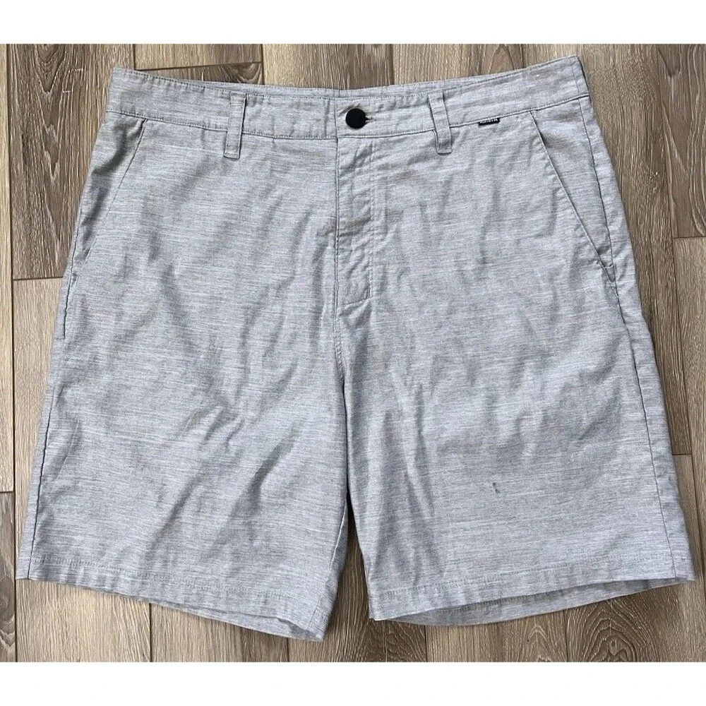Hurley H20-Dri Mens Hybrid Walkshorts Heather Grey Size 34” Comfort Casual Beach